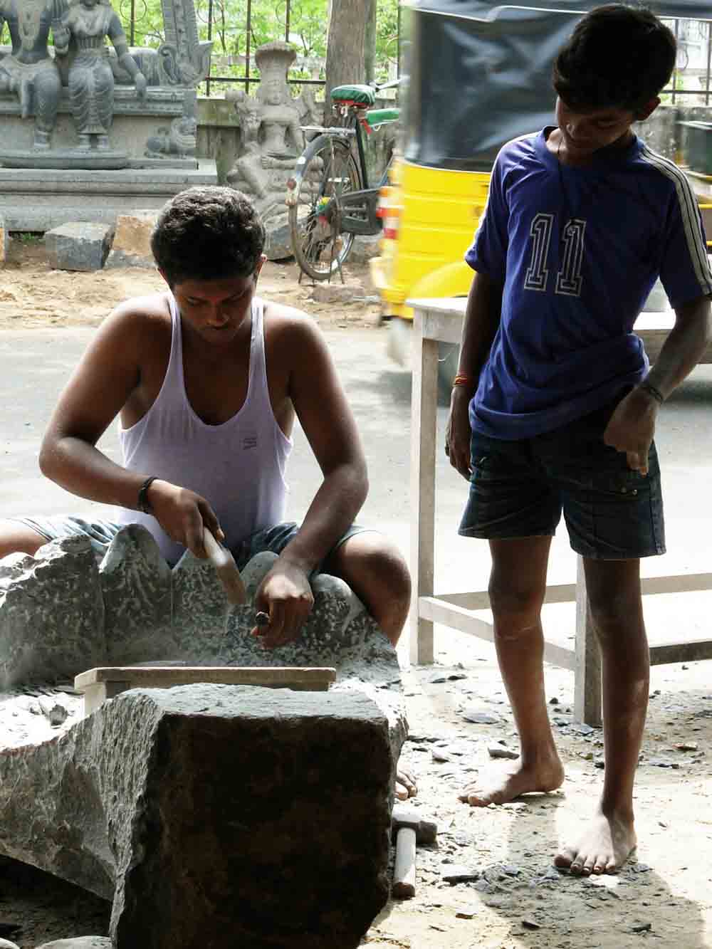 Temple crafts man