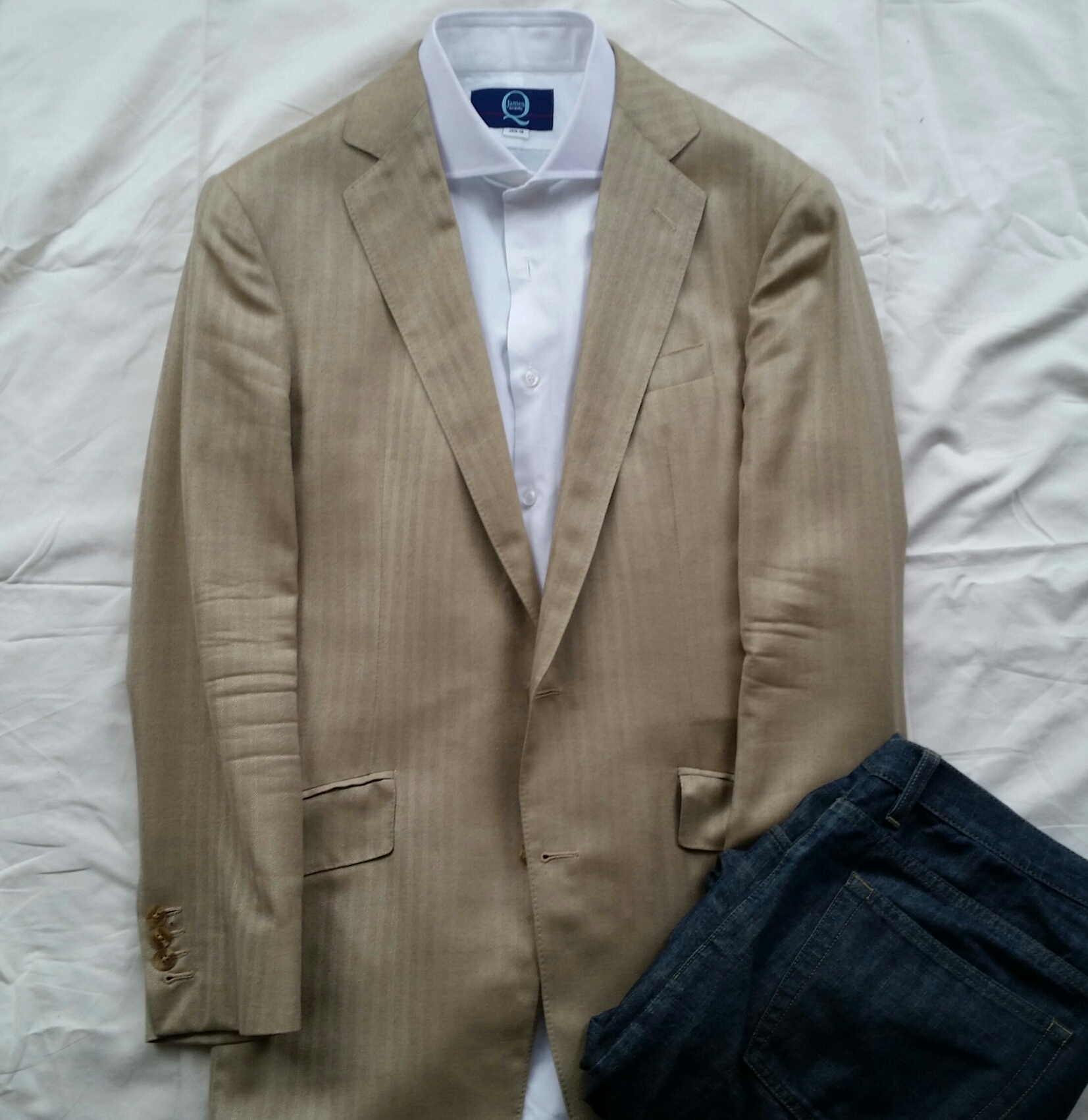 Loro Piana Cashmere & Silk Beige jacket, soft Unconstructed shoulder