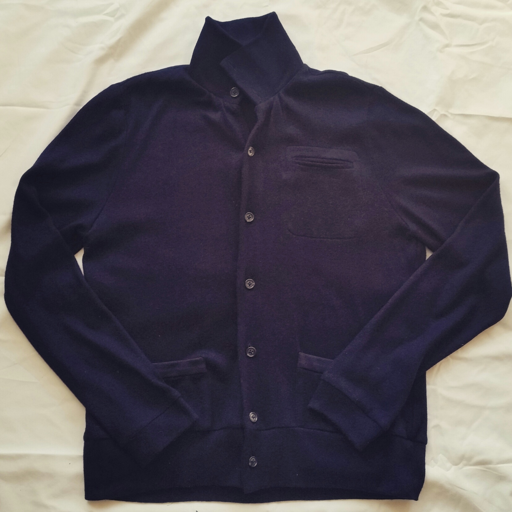 Navy cashmere knit cardigan