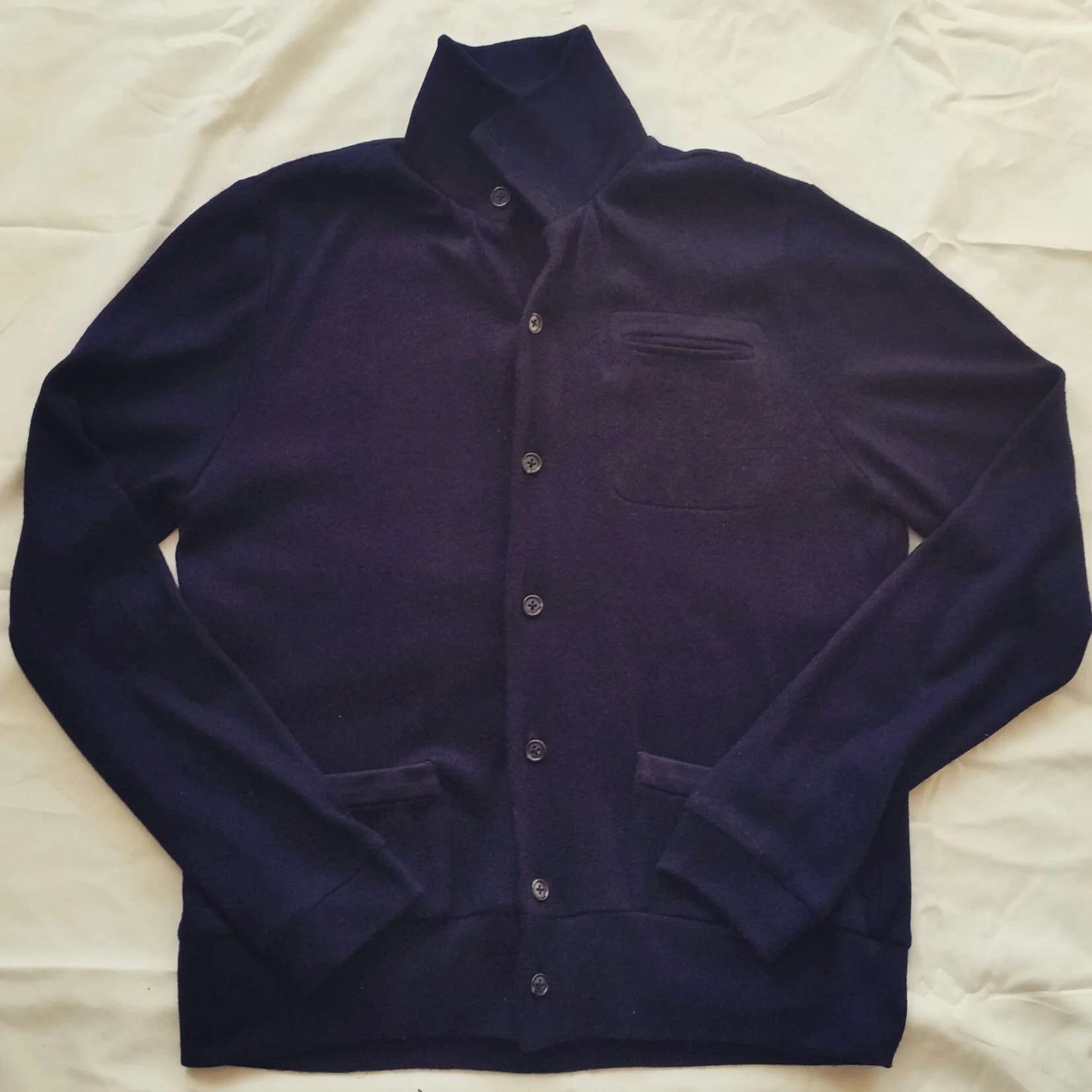 Navy cashmere knit cardigan