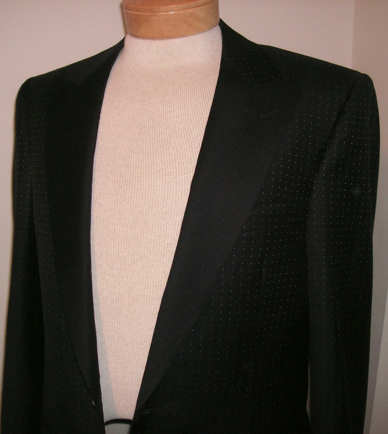 Navy with mini dot pattern Formal Dinner Jacket. Dormeuil wool
