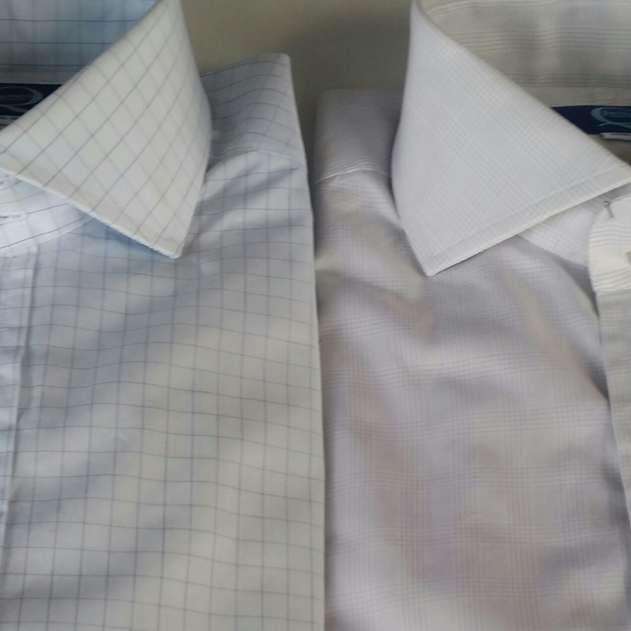 Pale light blue and light pink checks. Super 200s cottons