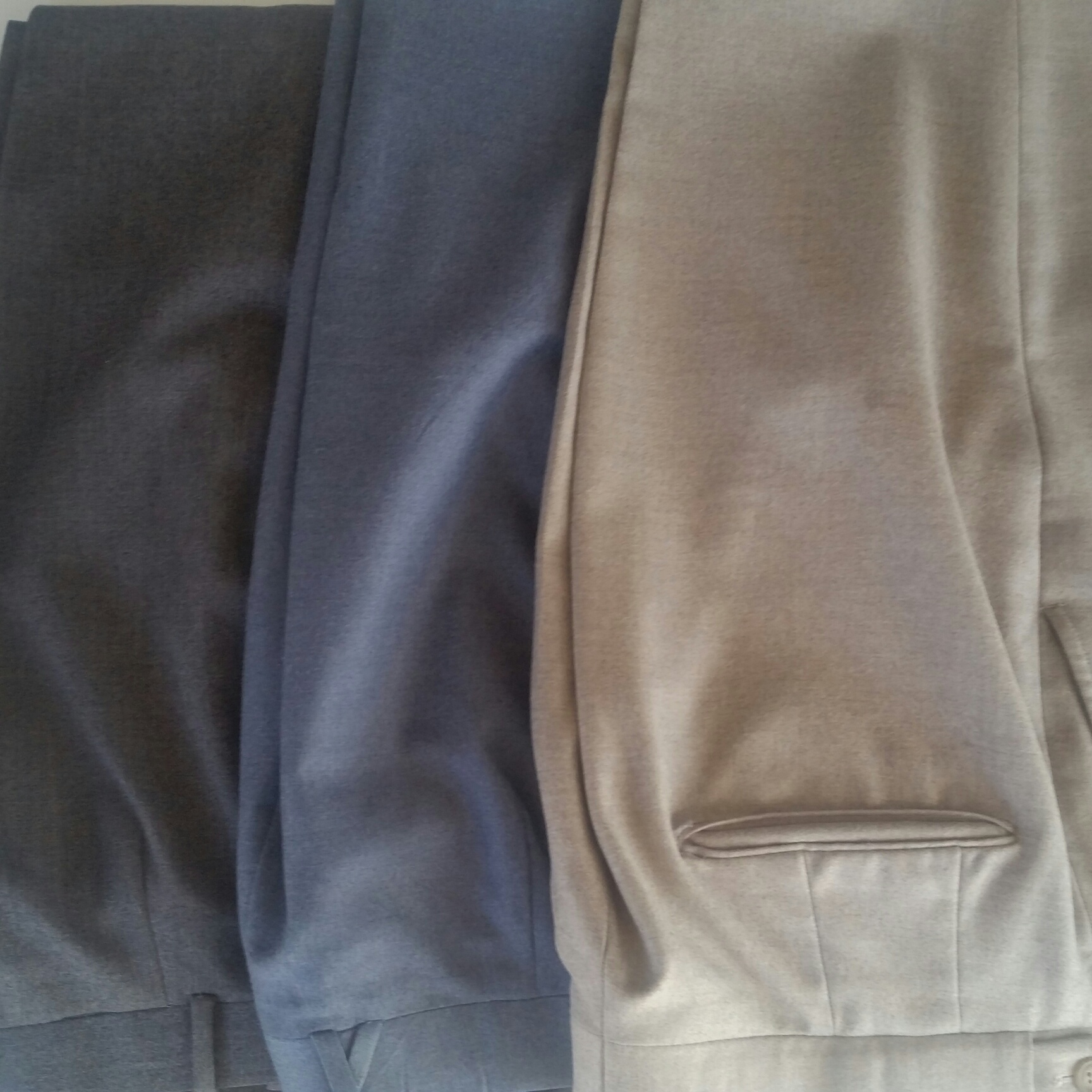 Flannel trousers in brighter colors