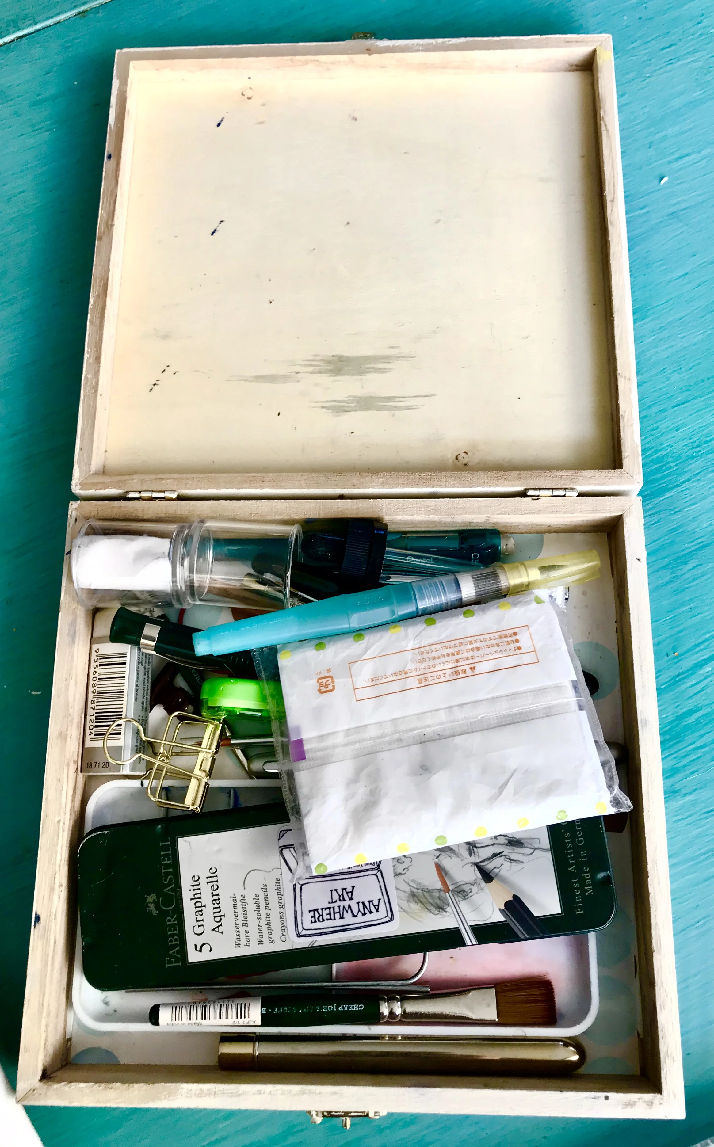 Inside the travel box