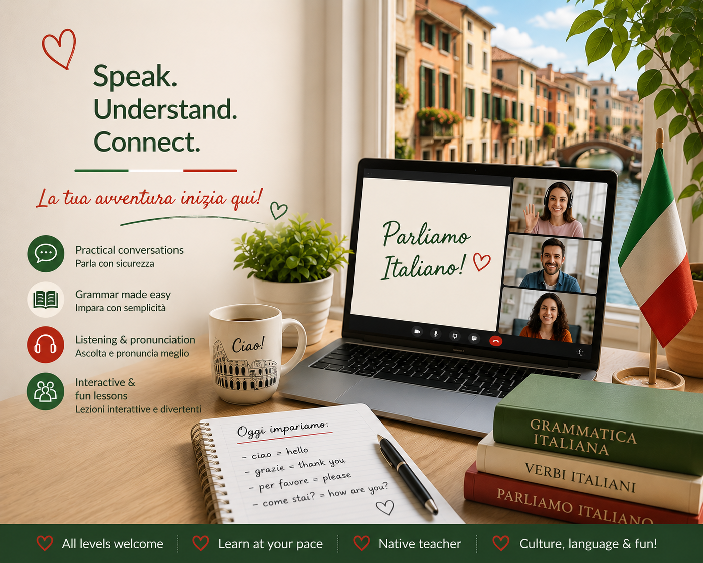 FALL SESSION: Italian ONLINE Pre - Intermediate