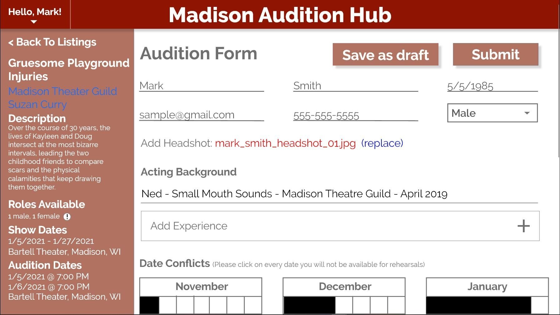 Audition Registration Form