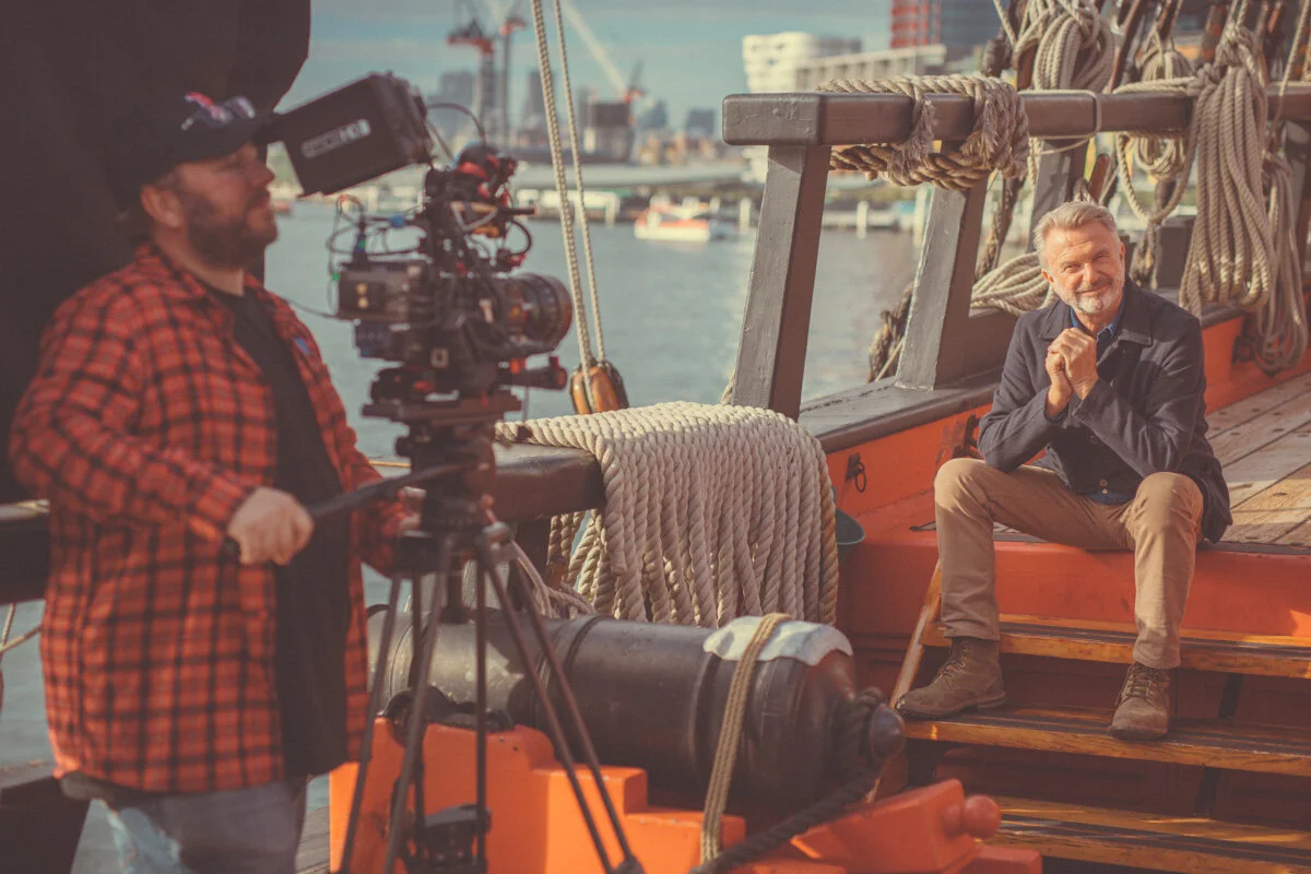 Mick Jones Shooting Sam Neill For The History Channel