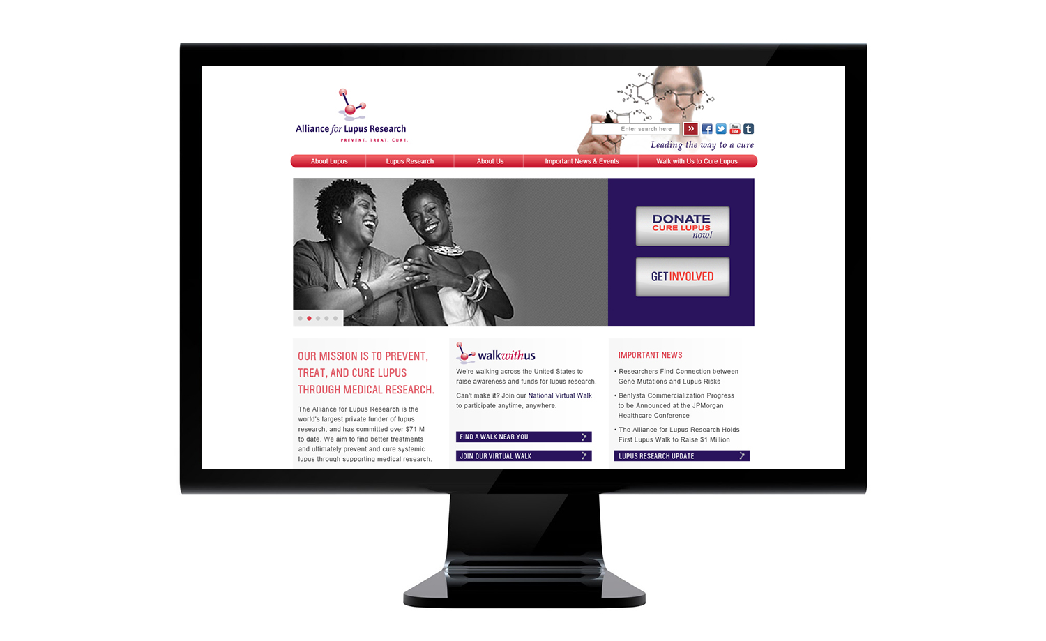 Alliance for Lupus Research Website Homepage