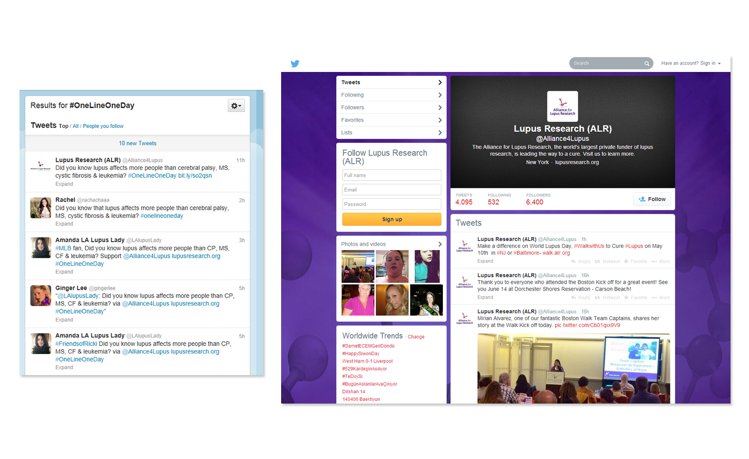 Alliance for Lupus Research Social Media Campaign Twitter