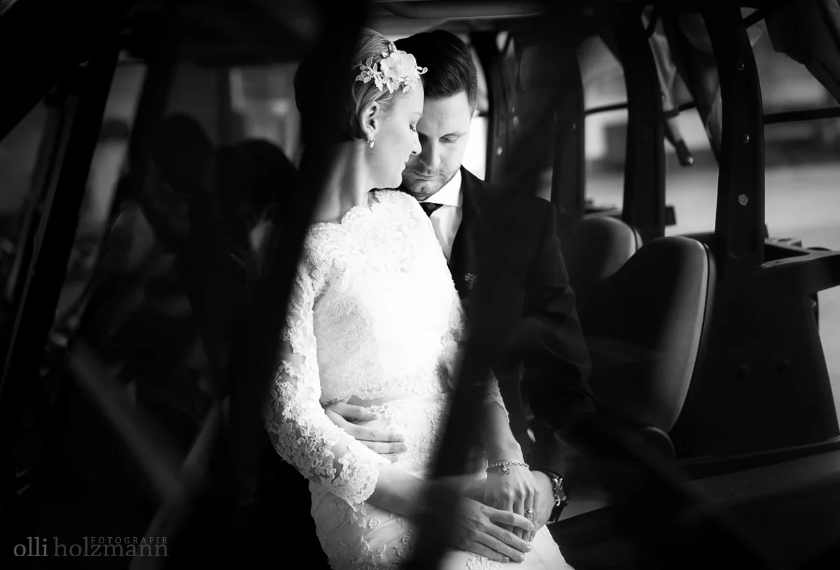 Mit dem Golfcaddy zur Fotosession