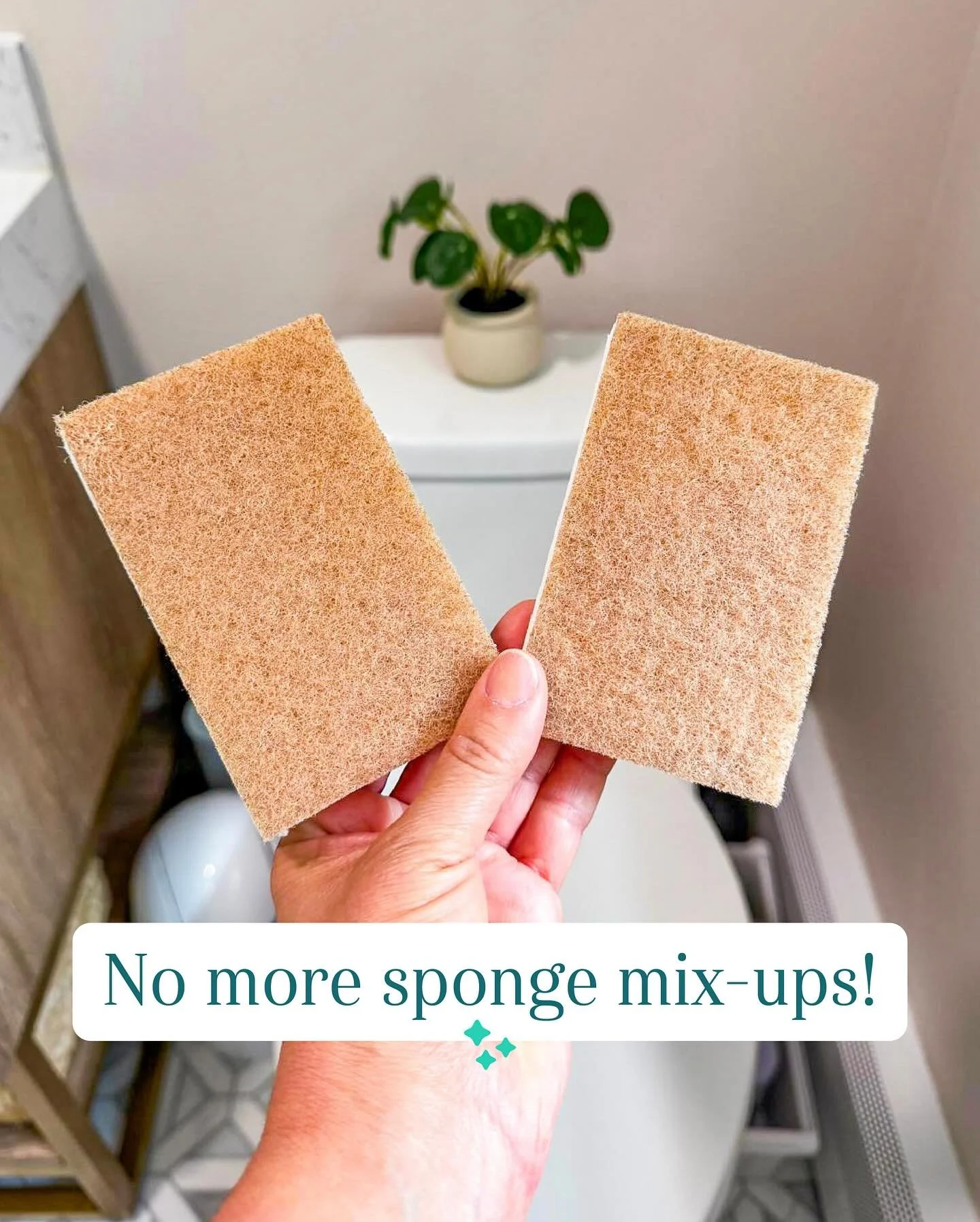 ✨ No more sponge mix-ups! ✨
When cleaning the bathroom, keeping your sponges separate is key for both hygiene and efficiency. 🚽🧼

🧽 Use one sponge clearly marked for the toilet and store it in a separate container.
🧽 Use another for sinks, counte