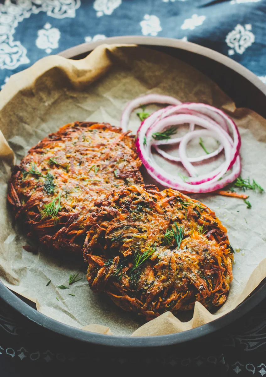 Carrot, Dill, and Poppy Fritters