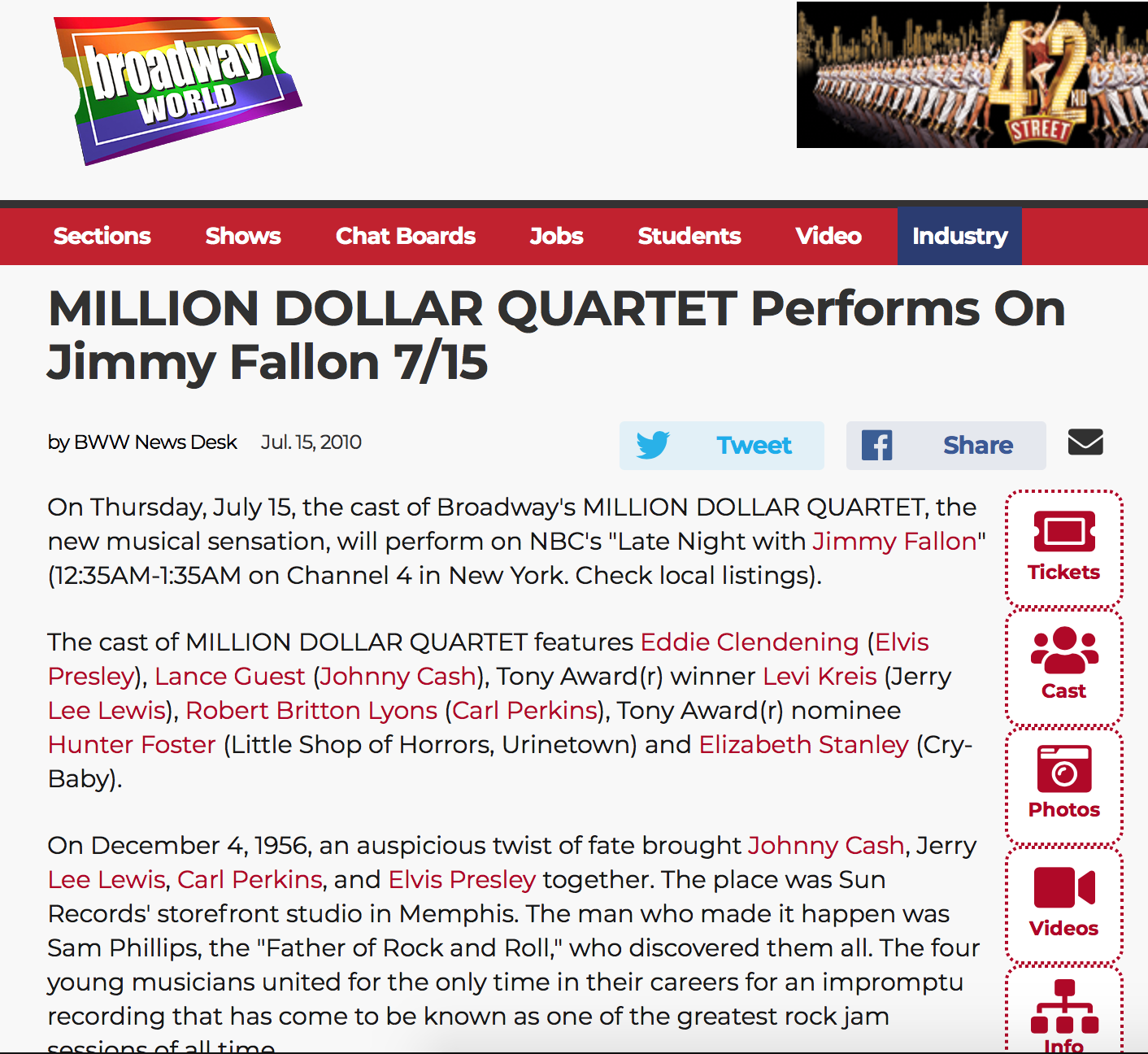 MILLION DOLLAR QUARTET -Jimmy Fallon