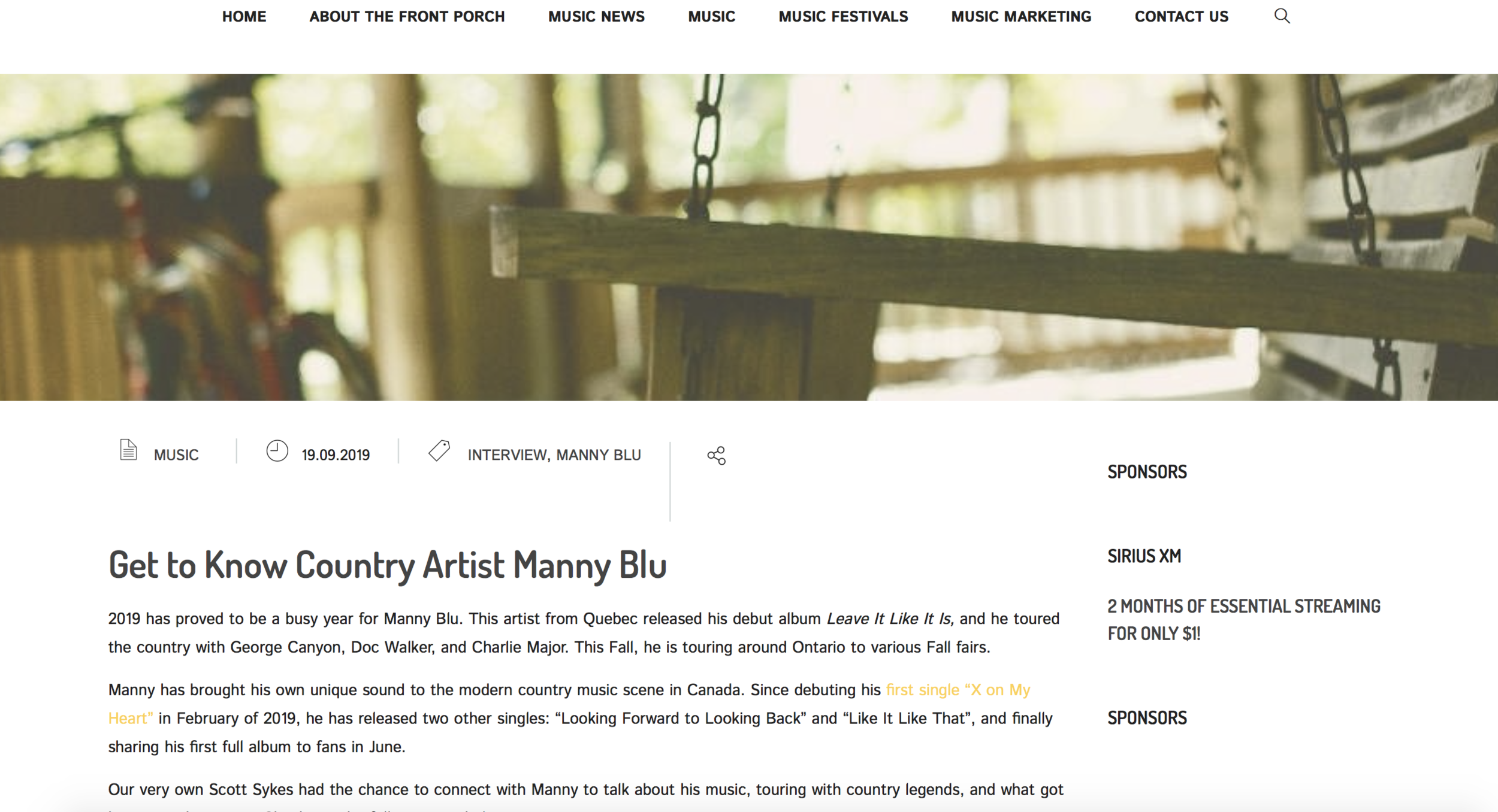 Front Porch Music Interview