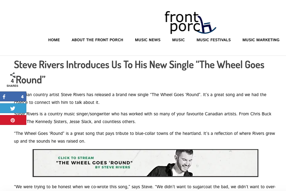 Steve Rivers Introduces Us To His New Single “The Wheel Goes ‘Round”
