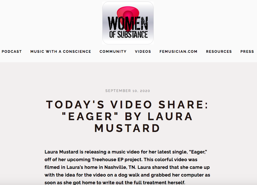 WOS Today's Video Share: "Eager" - By Laura Mustard