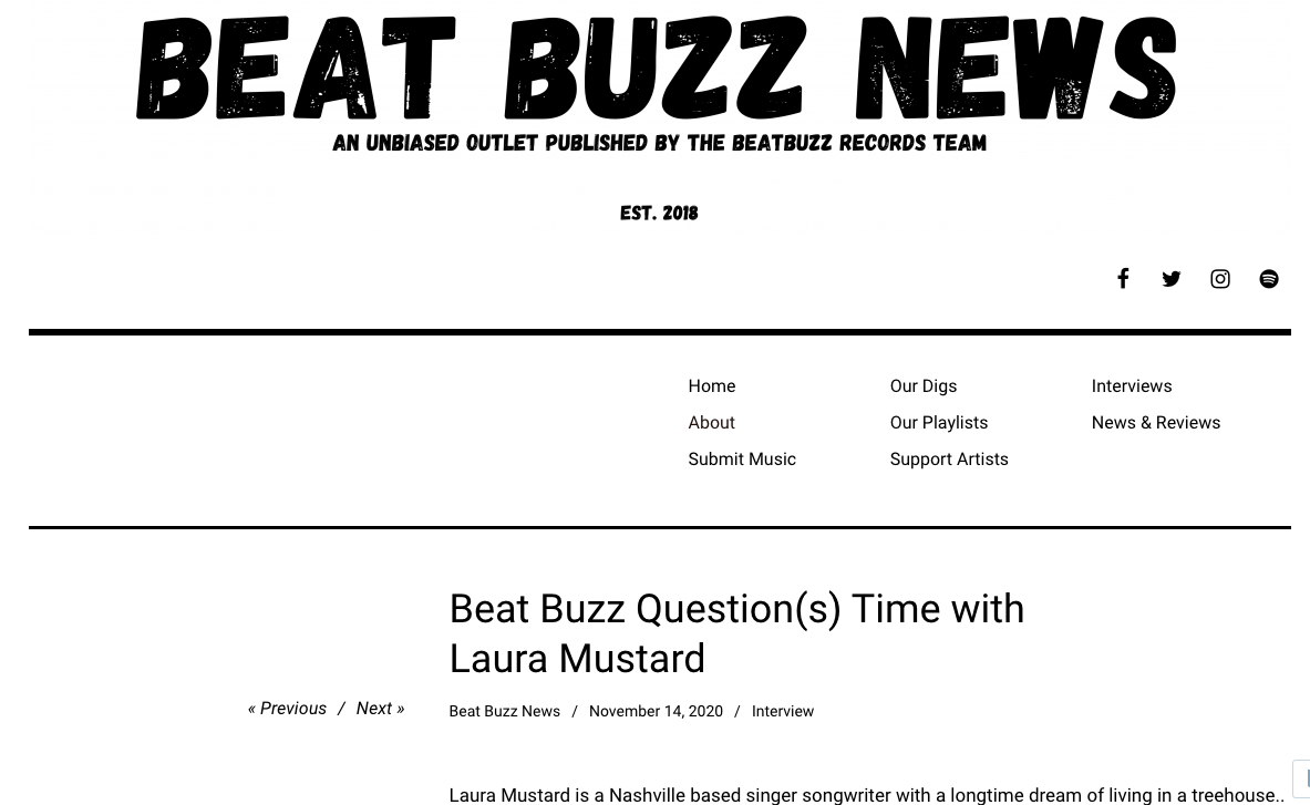 Beat Buzz Question(s) Time With Laura Mustard