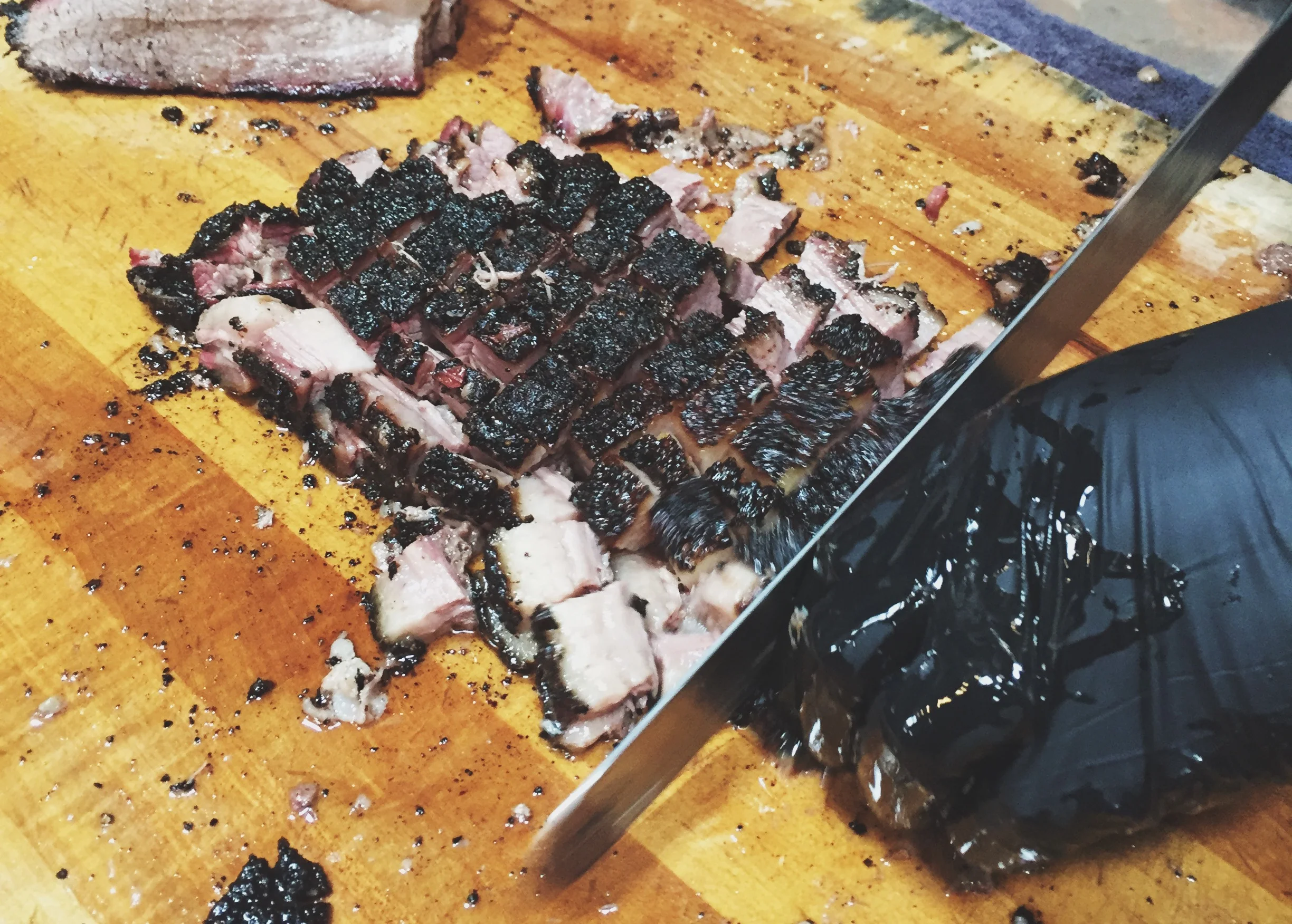 the food blogger duo had a brisket cutting ceremony instead of a cake cutting ceremony!! HOW COOL IS THAT!? 