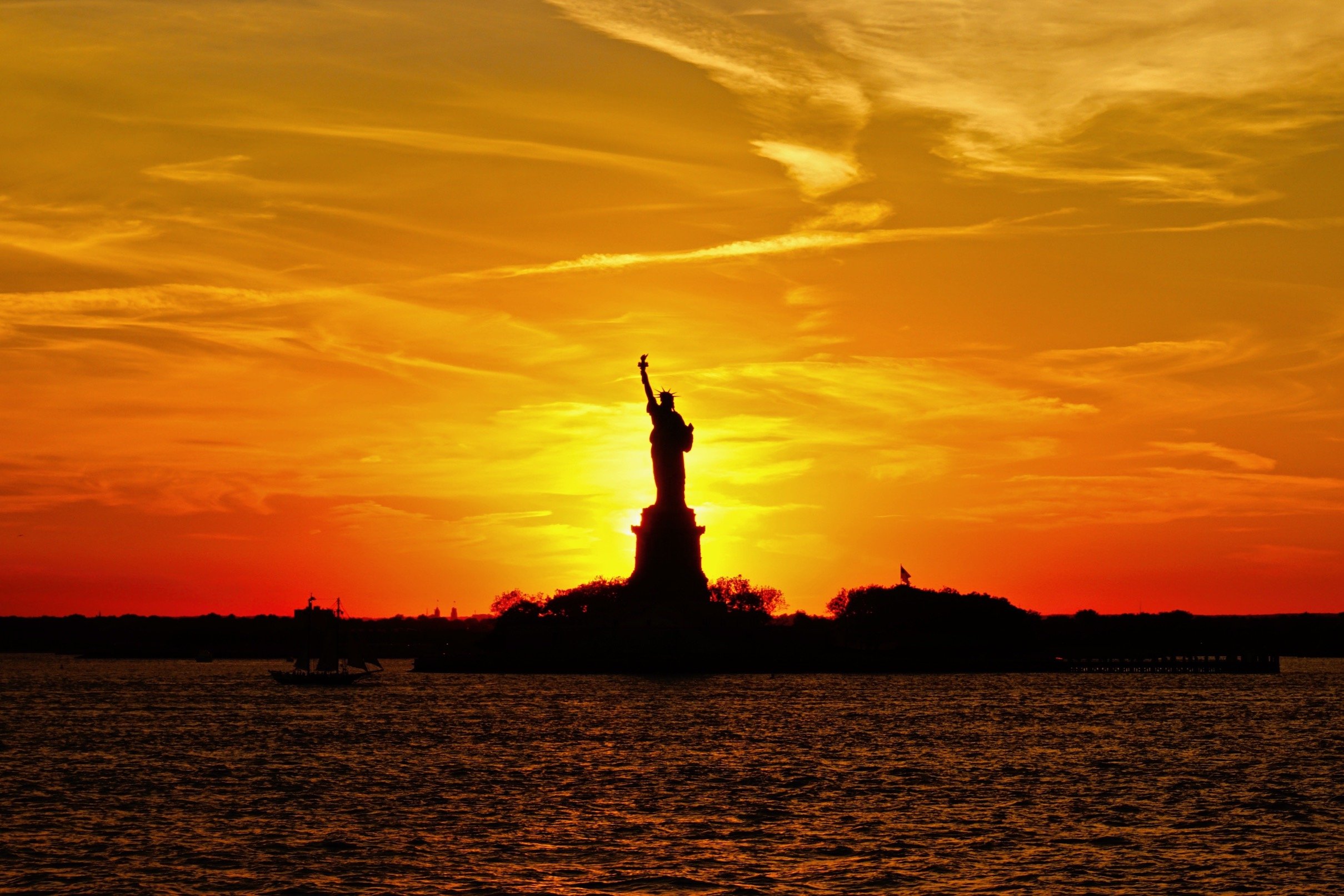 Golden Sunset for Lady Liberty