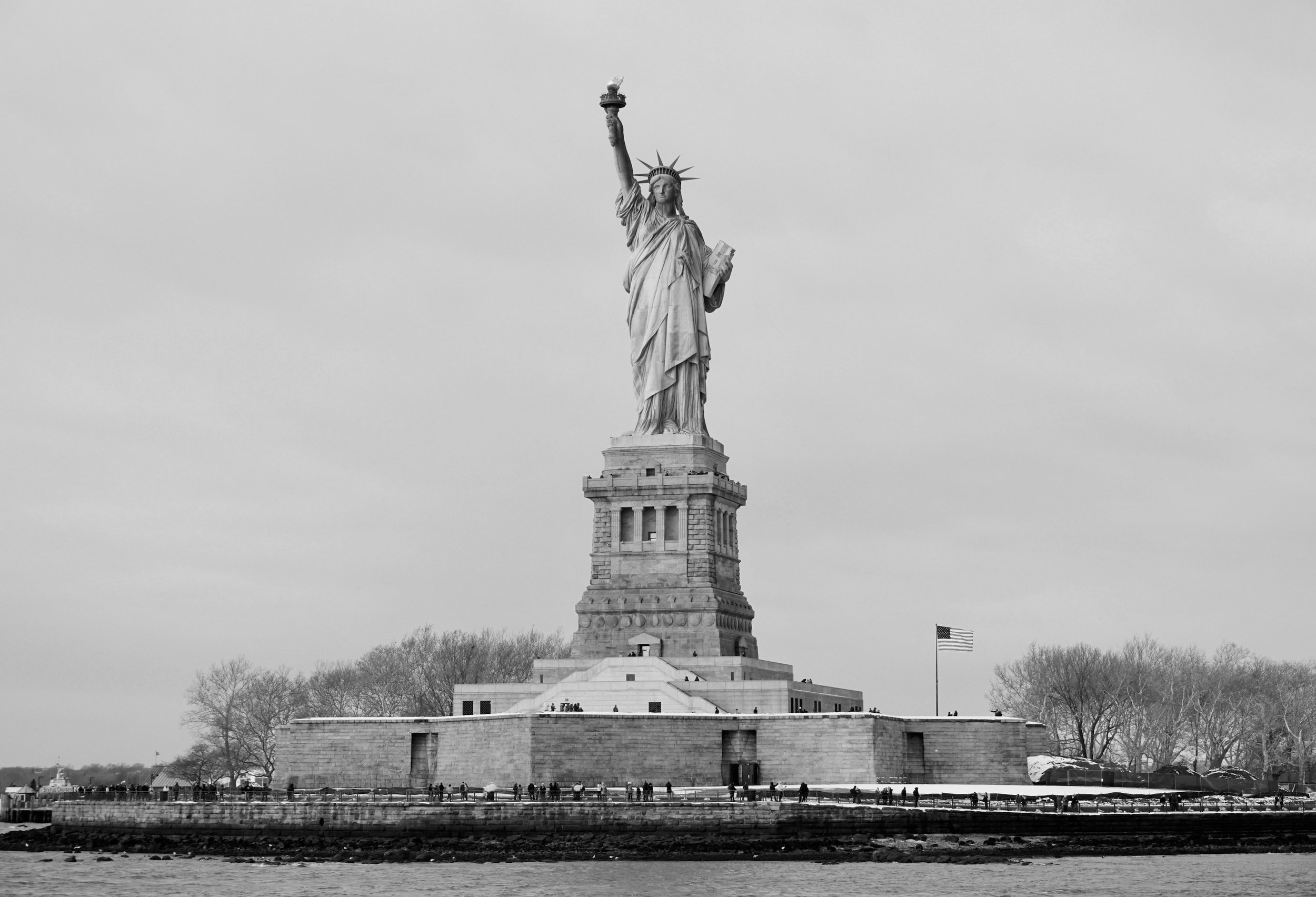 Lady Liberty in the winter time