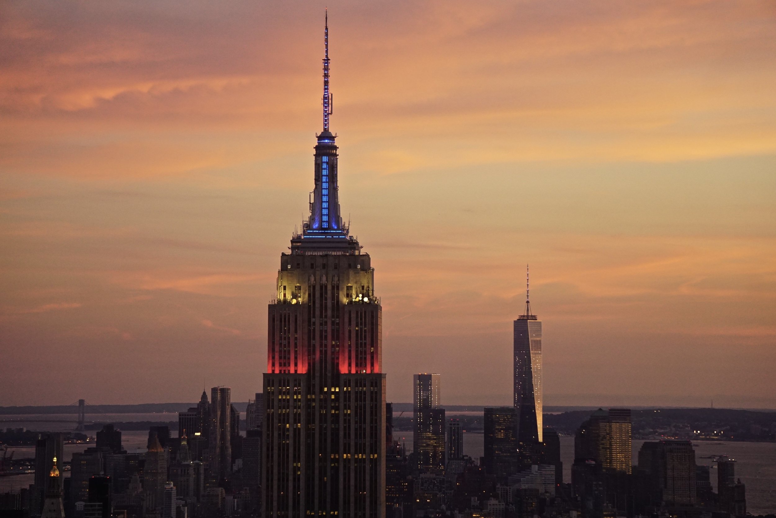 Sunset view over Manhattan