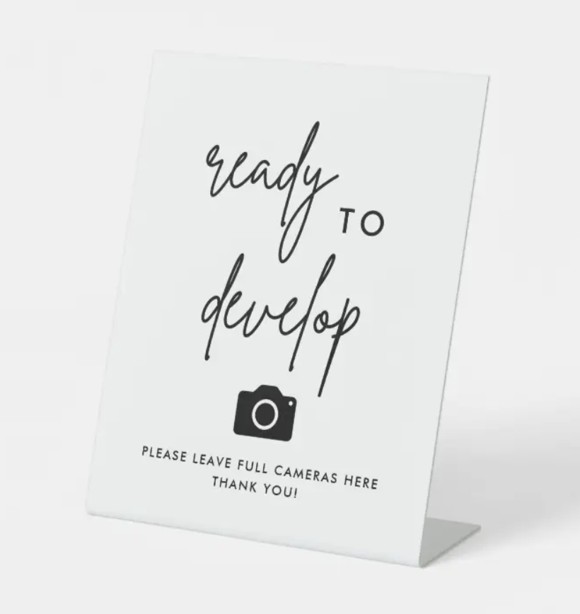  Disposable Camera wedding signs from Zazzle.com. 