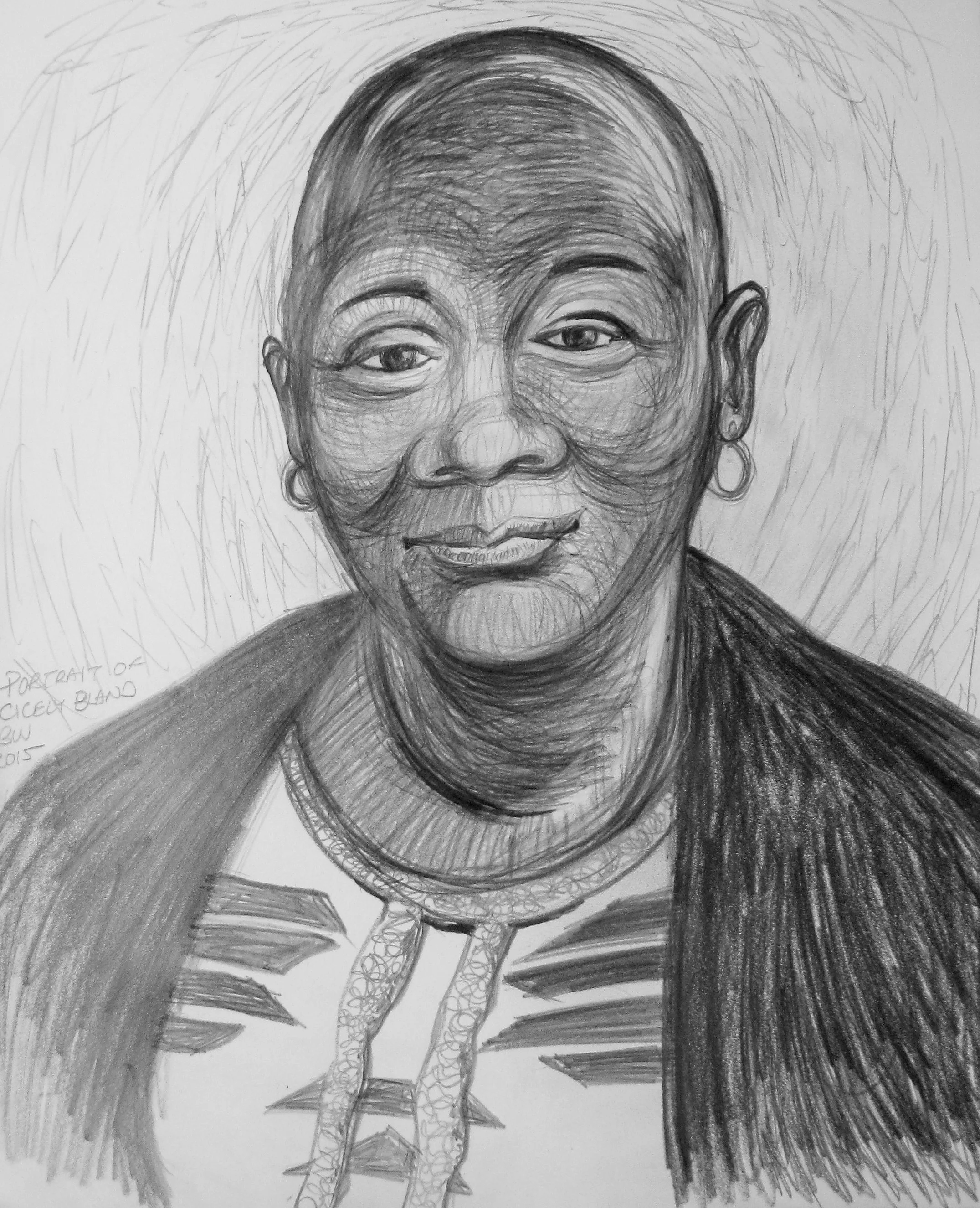 Drawing of Cicely Bland