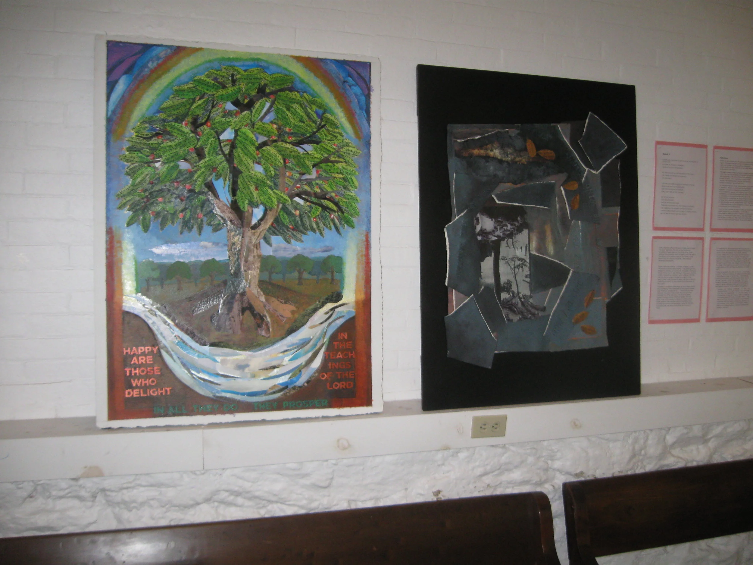 Psalm 1, part 1 and 2, on display at Pendle Hill Meeting House, 2017 