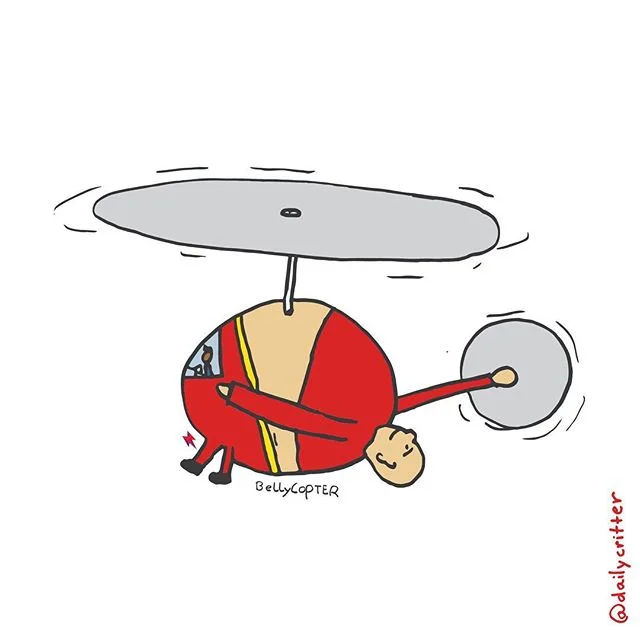 Belly dancing may cause turbulence... #bellycopter #helicopter #belly #puns #wordplay #playonwords #illustration #dailycritter #playingcards