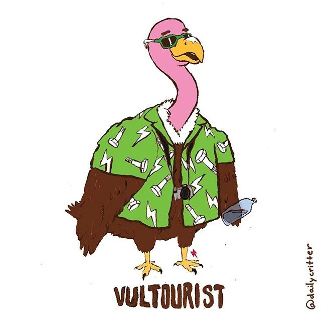 He can't wait for you to live and die where he vacations.
 #ilivewhereyouvacation #vulture #tourist #tourism #bolt #animals #wordplay #puns #dailycritter #daily #illustration #funny
