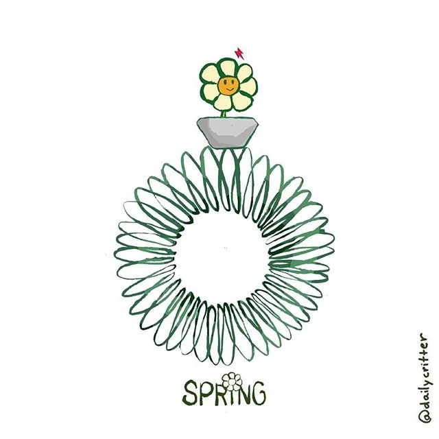 Spring is the circle of life #spring #ring #circle #season #engagement #wordplay #flowers #puns #dailycritter #daily #illustration #spring2016