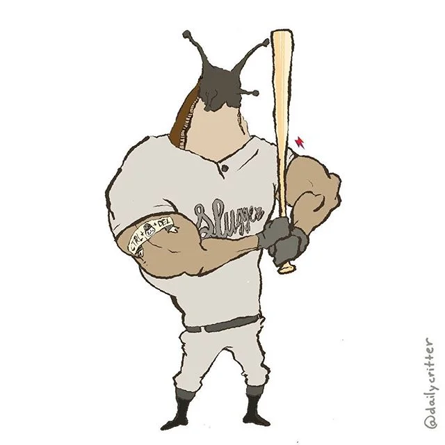 It's slime for the homerun derby! #baseball #slugger #slug #homerun #batter #animals #sports #wordplay #puns #dailycritter #daily #illustration #mlb