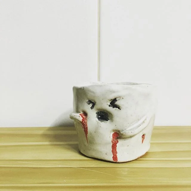 Shot glass 1. #shotsshotsshots #shotglass #clay #ceramics #handmade #puns #wordplay #daily #dailycritter