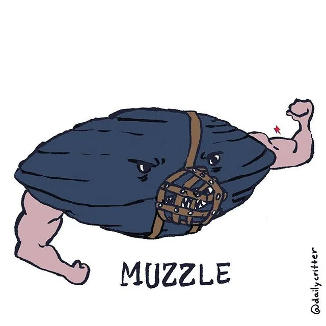 A chowder that will chow down on you #mussel #muscle #muzzle #chowder #food #wordplay #puns #dailycritter #daily #illustration #funny
