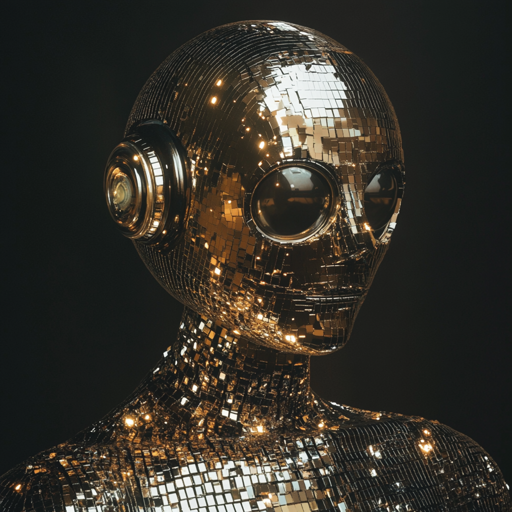 cashewwall_robot_covered_in_disco_ball_material_bauhaus_styled__7e1d3312-a272-4b03-8989-d7afe07dd004.png
