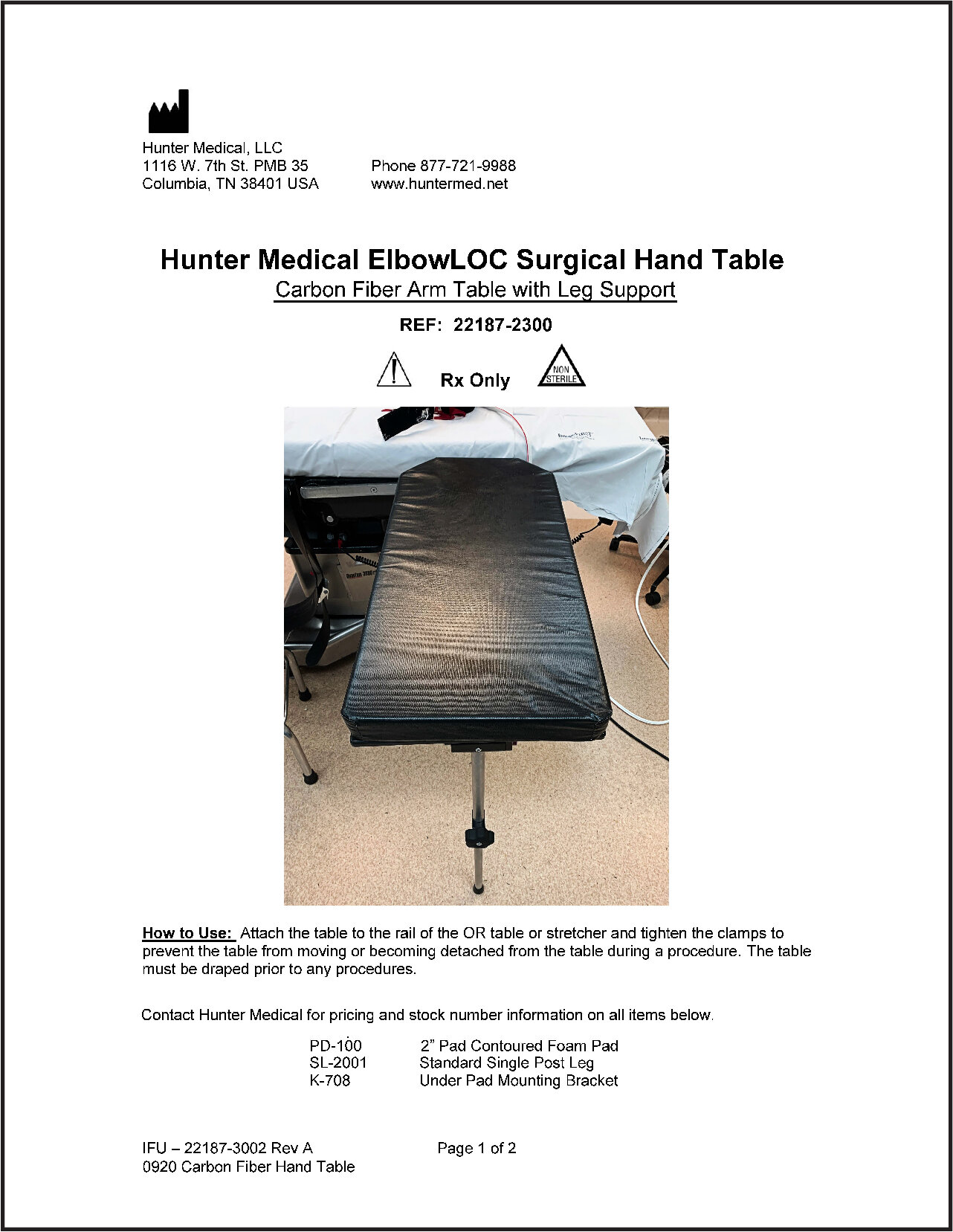 Surgical Hand Table IFU