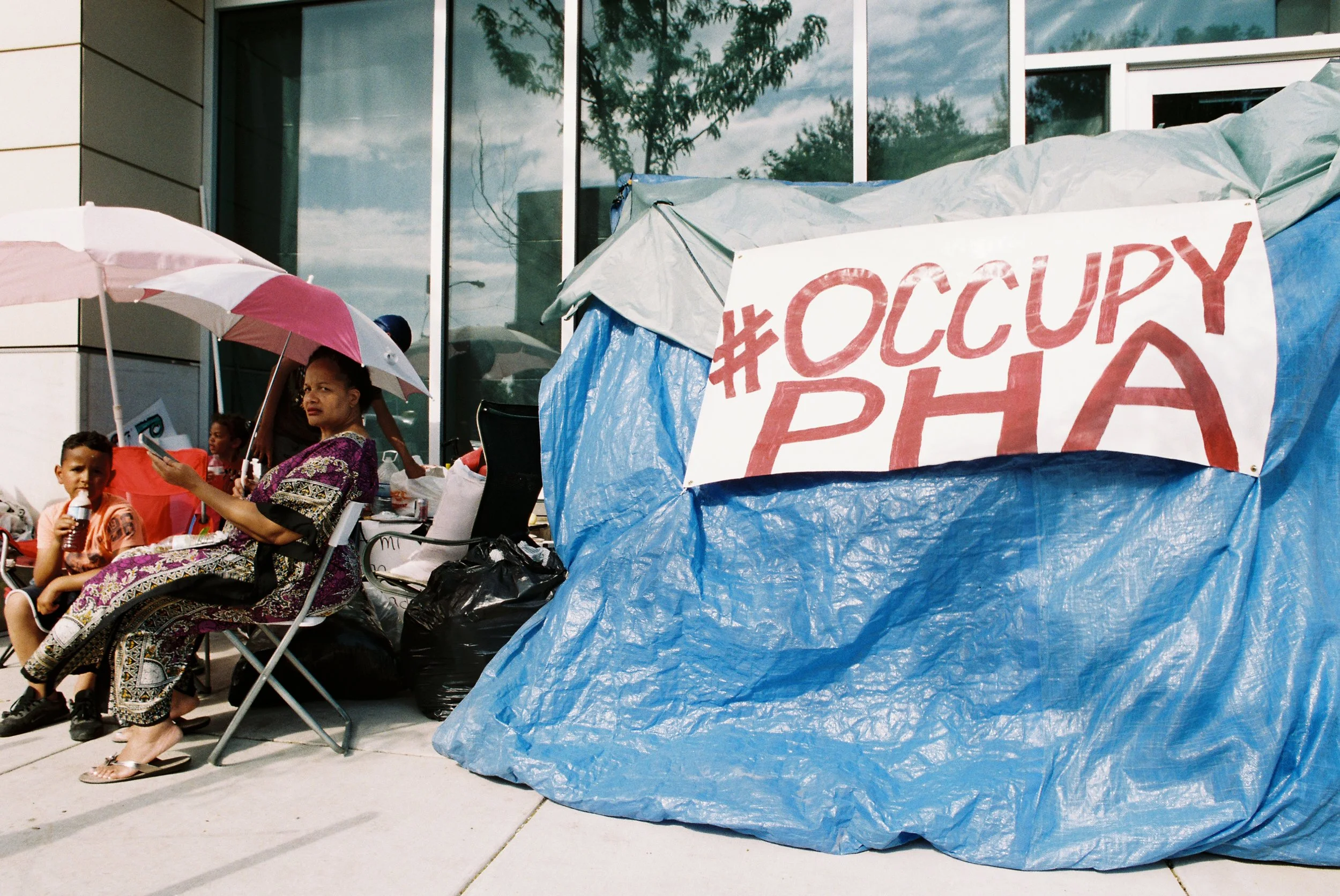 ms. ruth, life long north philly resident and activist, outside the newly constructed PHA building