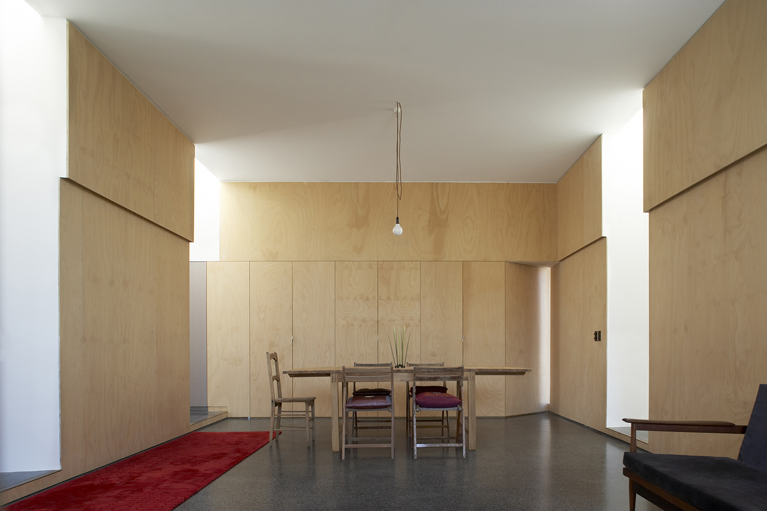 living room with top light