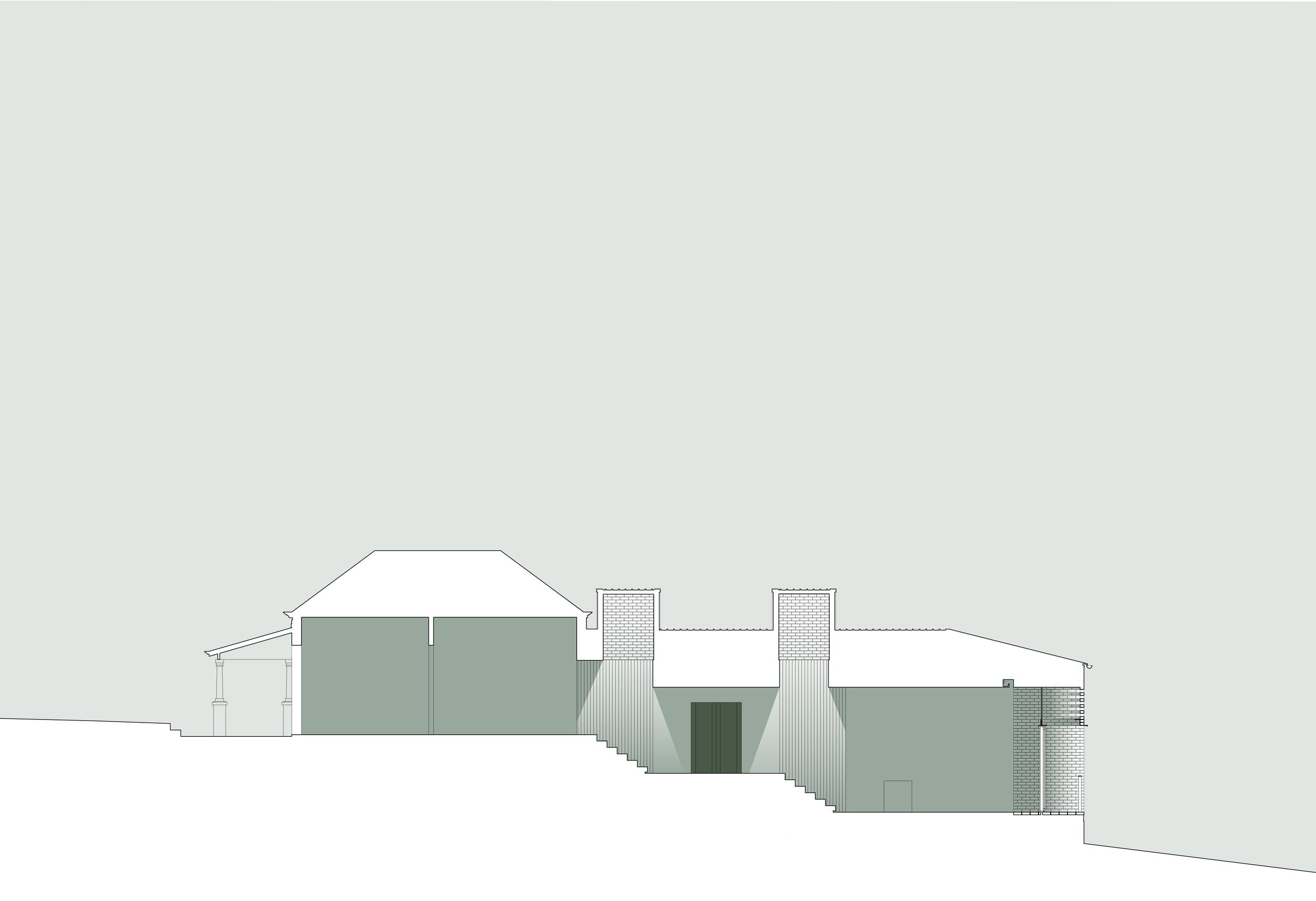 section by day with ligh chimneys