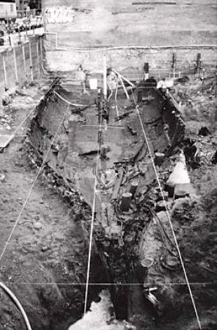The ship General Harrison excavated in 1968