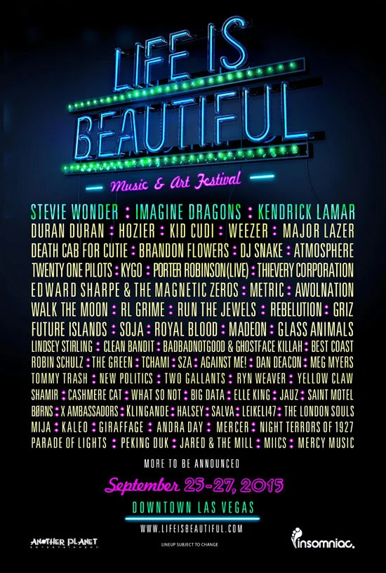 Life Is Beautiful Single Day Tickets Available on Thursday 