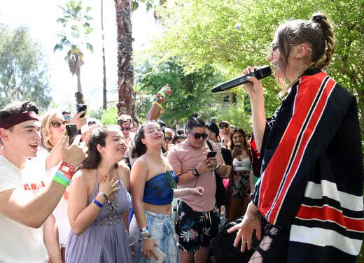 Singer Daya performs onstage at the POPSUGAR Cabana Club Pool Party at Colony Palms Hotel on April 15, 2017 in Palm Springs, California. Photo Credit: Michael Kovac/Getty Images for POPSUGAR