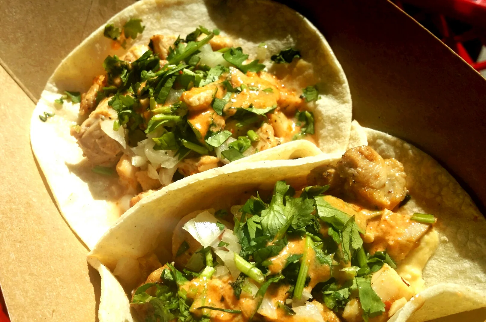 Yummy Chicken Tacos From Mid East Tacos!