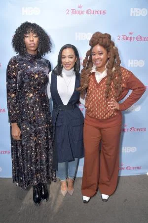 (L-R) Jessica Williams, attorney and Principal and CEO of IMPACT Strategies Angela Rye, and Phoebe Robinson attend the HBO "2 Dope Queens" brunch and conversation during Sundance 2019 at Tupelo on January 27, 2019 in Park City, Utah. (Photo by Michael Loccisano/Getty Images for HBO)