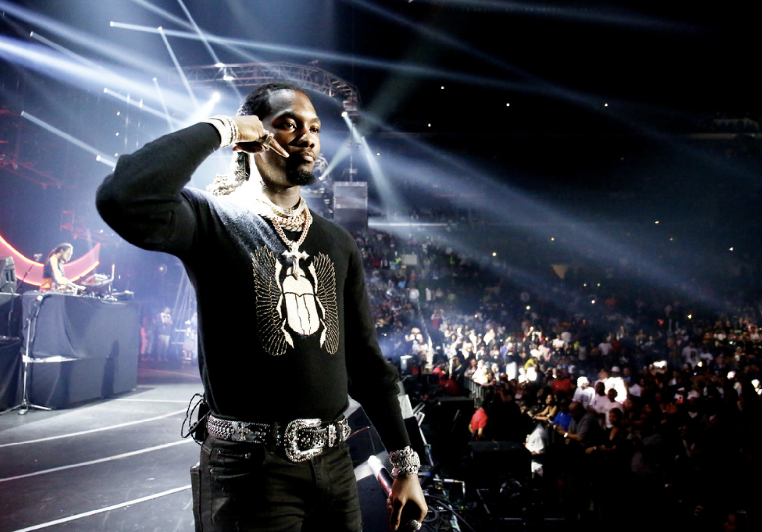 Offset of Migos performs onstage at the STAPLES Center Concert Sponsored By Sprite during BET Experience at Staples Center on June 22, 2019 in Los Angeles, California. (Photo by Ser Baffo/Getty Images for BET)