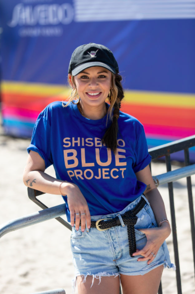 Janel Parrish Attends The Shiseido Blue Beach Clean Up