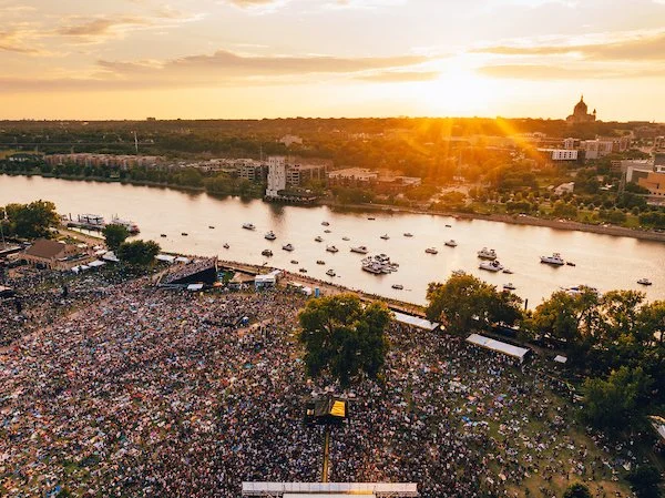 Aerial Shot of the Festival. Photo Credit: Charles Reagan Hackleman, Minnesota Yacht Club