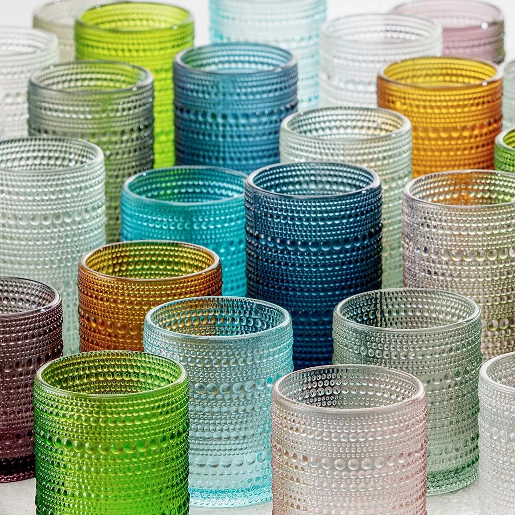 Add a pop of color with the fun Jupiter Glassware Collection from Fortessa Stemware. Photo Courtesy of Fortessa Stemware