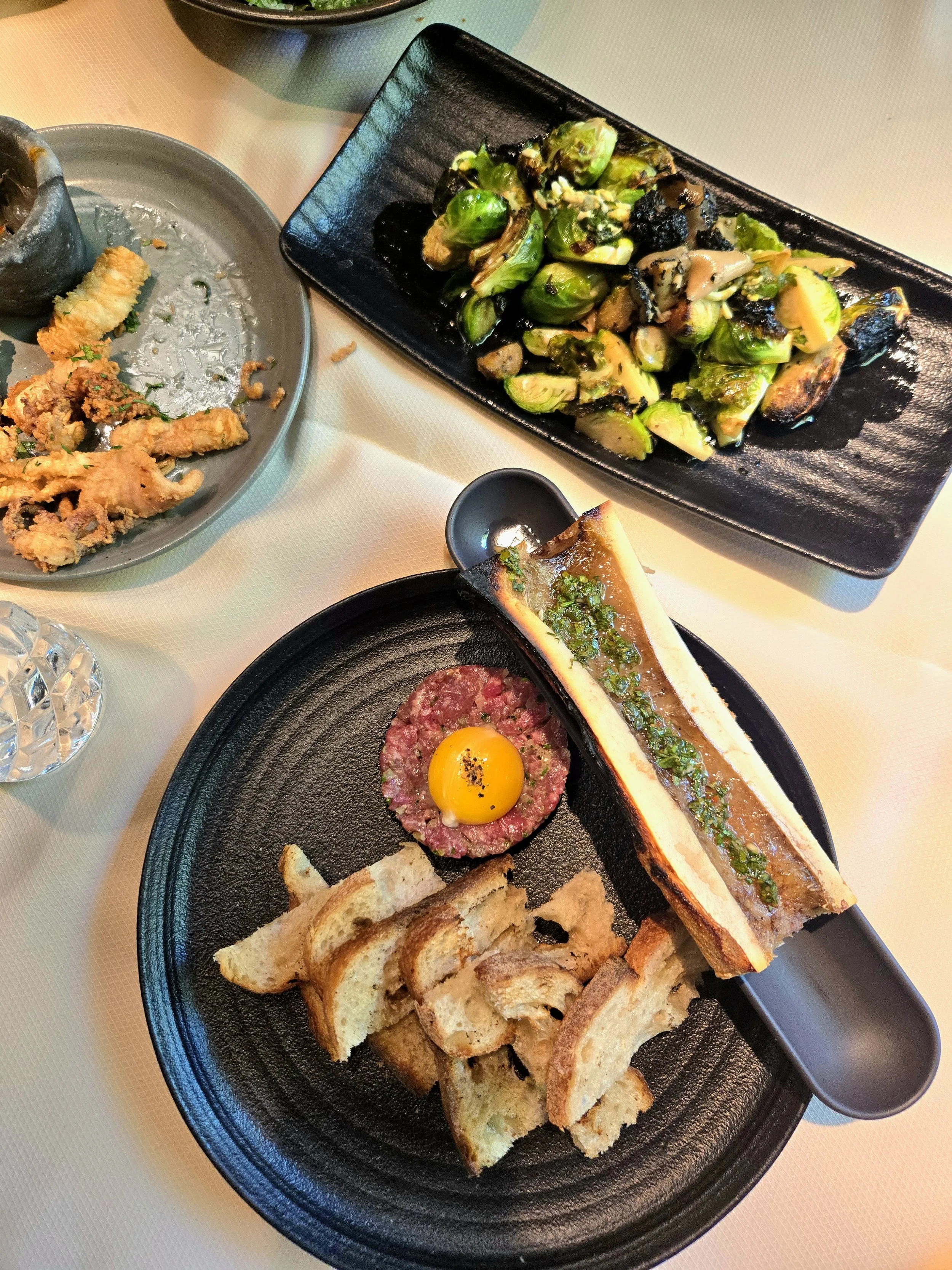 The beef tartar from Bottega Napa Valley comes with a roasted bone marrow - a luxurious combination.
