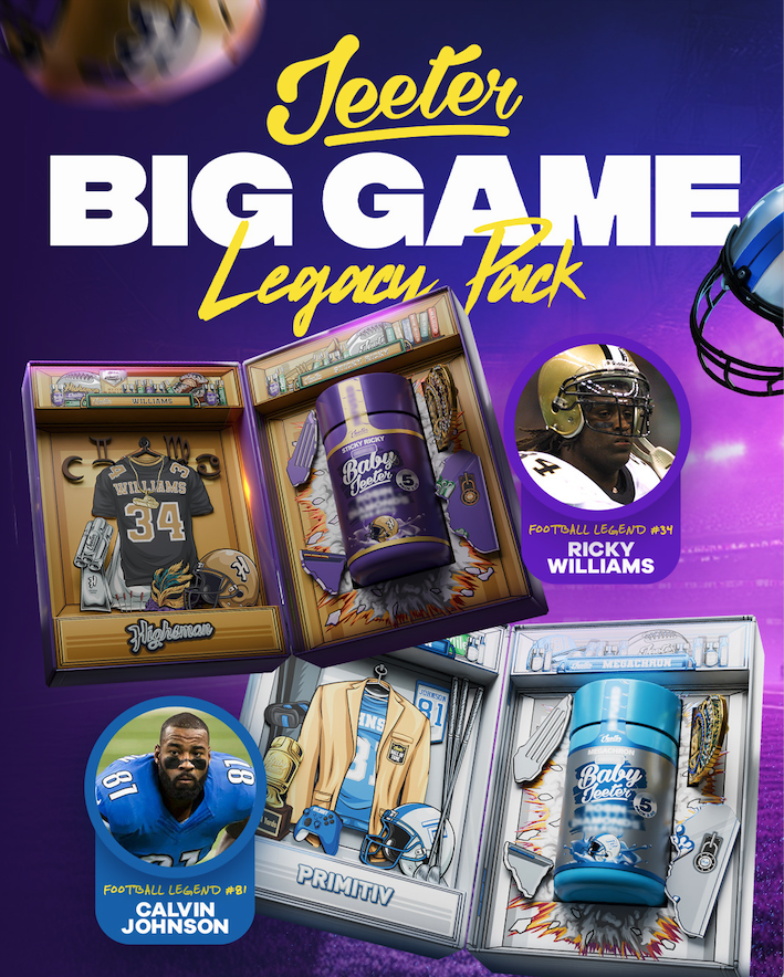 Jeeter Collabs with Calvin Johnson and Ricky Williams for Big Game ...